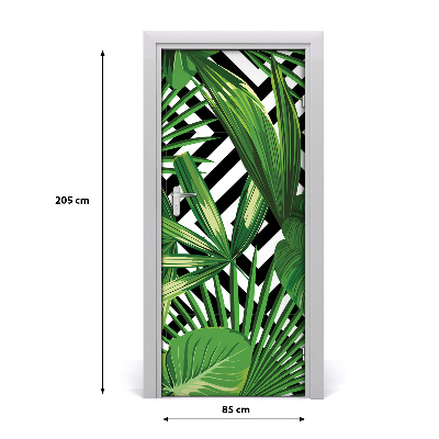 Self-adhesive door veneer Tropical leaves