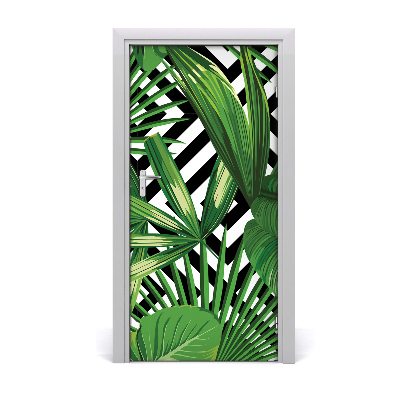 Self-adhesive door veneer Tropical leaves