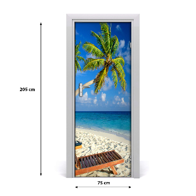 Door wallpaper Tropical beach