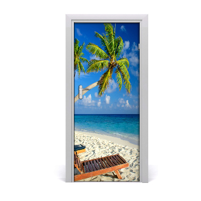 Door wallpaper Tropical beach