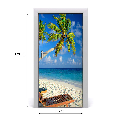 Door wallpaper Tropical beach