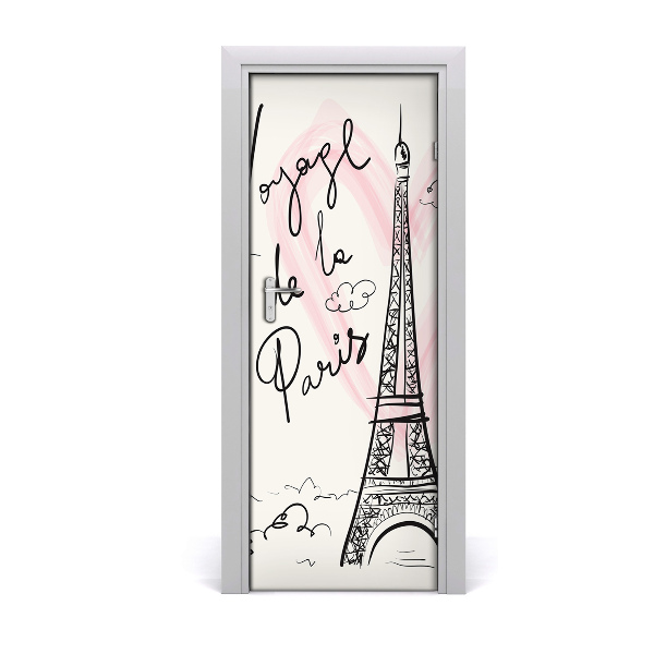 Door wallpaper Eiffel tower paris