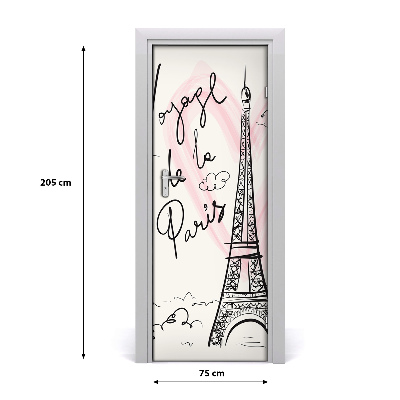 Door wallpaper Eiffel tower paris