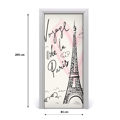 Door wallpaper Eiffel tower paris