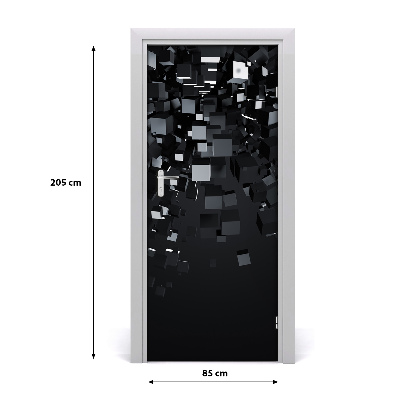 Self-adhesive door sticker 3d abstraction