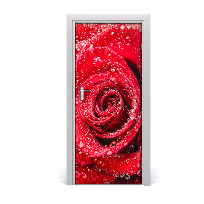 Self-adhesive door sticker Red rose