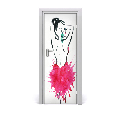 Self-adhesive door sticker Fashion illustration