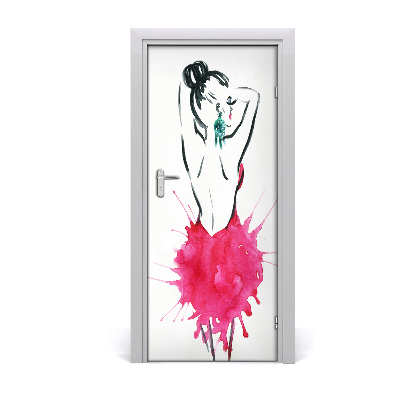 Self-adhesive door sticker Fashion illustration