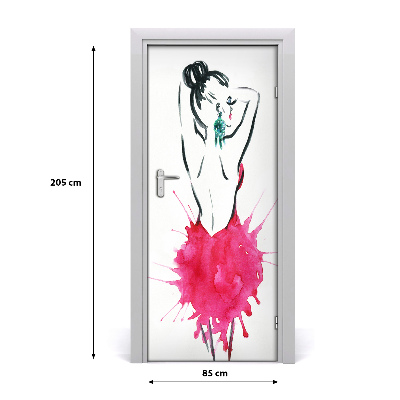 Self-adhesive door sticker Fashion illustration