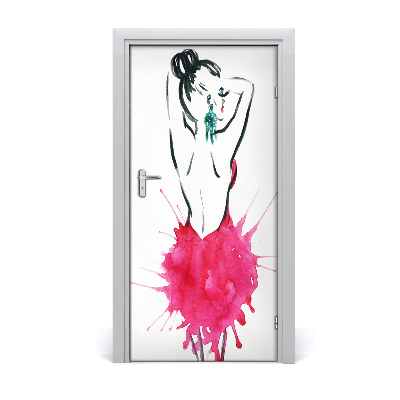 Self-adhesive door sticker Fashion illustration