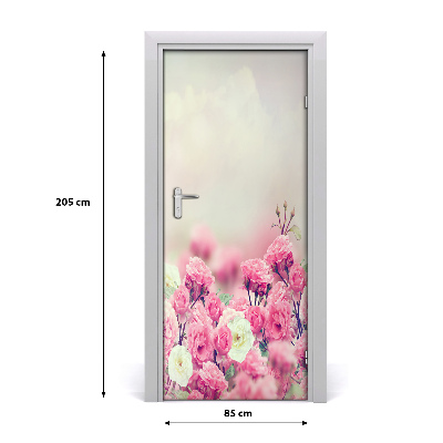 Self-adhesive door sticker Wild rose