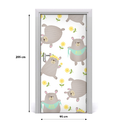 Self-adhesive door sticker The wall of bear