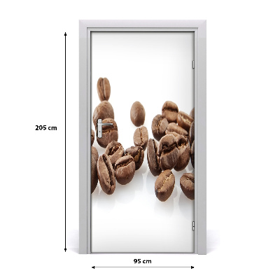 Self-adhesive door sticker Coffee beans