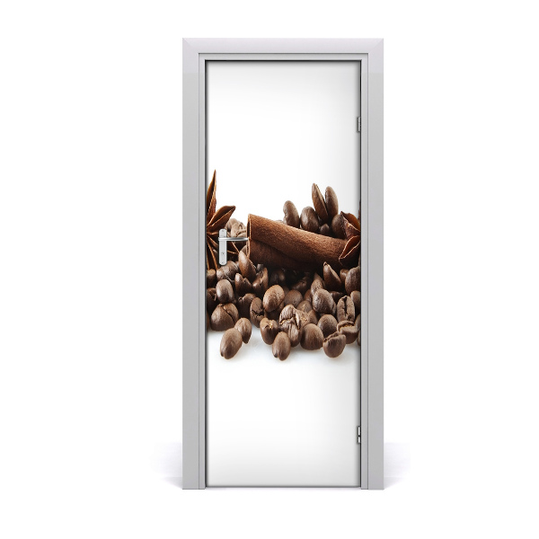 Self-adhesive door sticker Coffee beans