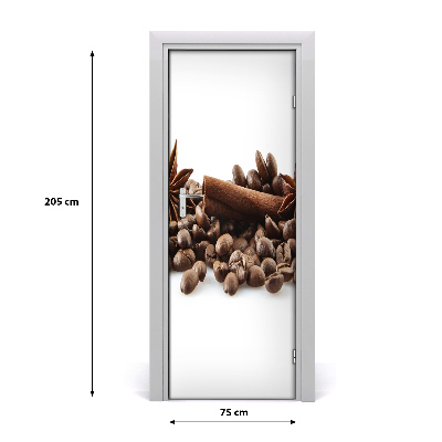 Self-adhesive door sticker Coffee beans