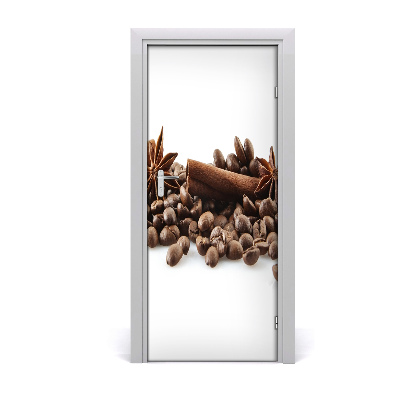 Self-adhesive door sticker Coffee beans