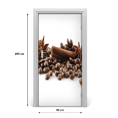 Self-adhesive door sticker Coffee beans