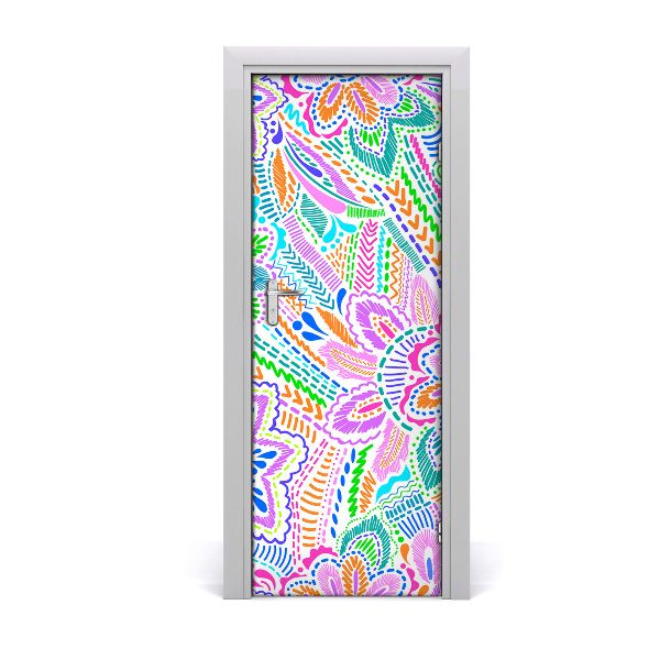 Self-adhesive door veneer Floral pattern