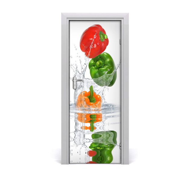 Self-adhesive door sticker Peppers