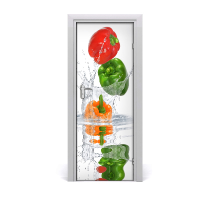 Self-adhesive door sticker Peppers