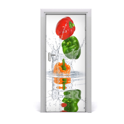 Self-adhesive door sticker Peppers