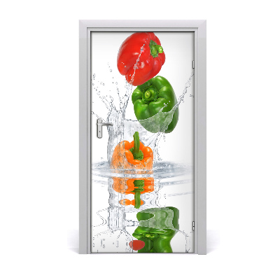 Self-adhesive door sticker Peppers