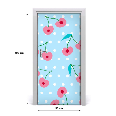 Self-adhesive door sticker The wall of cherry