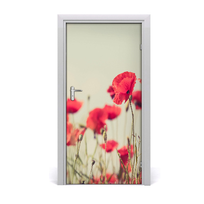 Self-adhesive door sticker Field poppies