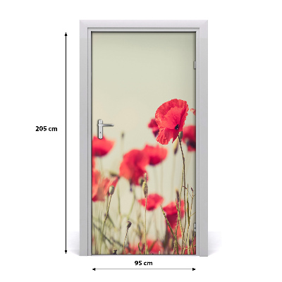 Self-adhesive door sticker Field poppies