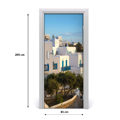 Self-adhesive door wallpaper Mykonos greece