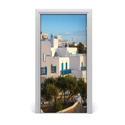 Self-adhesive door wallpaper Mykonos greece