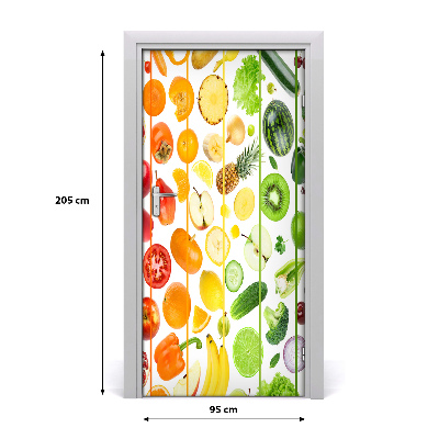 Self-adhesive door sticker Fruits and vegetables