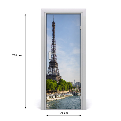 Self-adhesive door wallpaper Eiffel tower