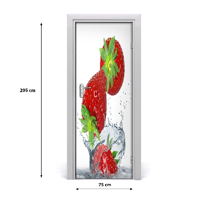 Self-adhesive door sticker Strawberries