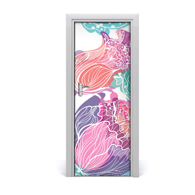 Self-adhesive door veneer Floral pattern