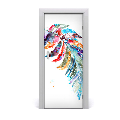 Self-adhesive door sticker Colorful fern