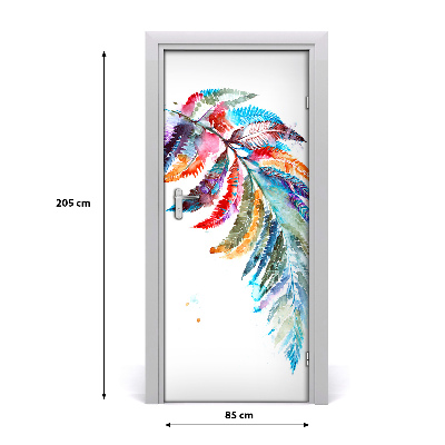 Self-adhesive door sticker Colorful fern