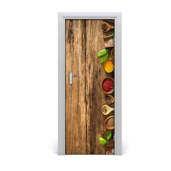 Self-adhesive door sticker Colorful spices