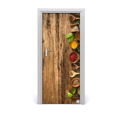 Self-adhesive door sticker Colorful spices