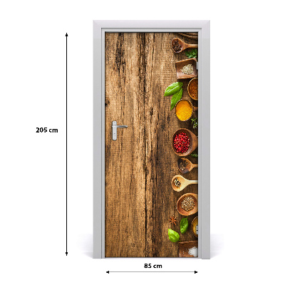 Self-adhesive door sticker Colorful spices