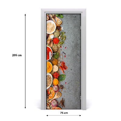 Self-adhesive door sticker Colorful spices