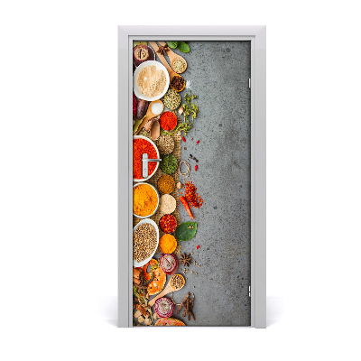 Self-adhesive door sticker Colorful spices