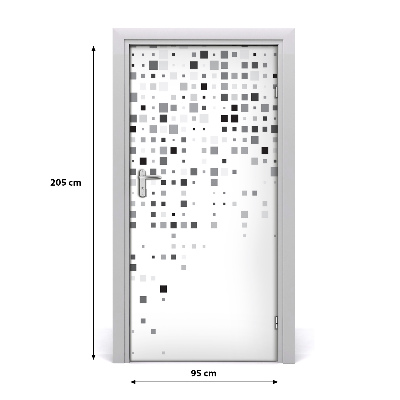 Self-adhesive door sticker Abstraction squares