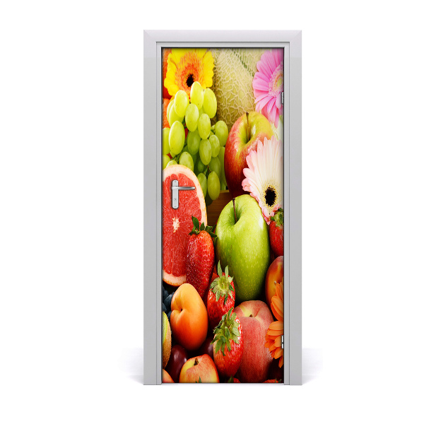 Self-adhesive door sticker Fruit and flowers