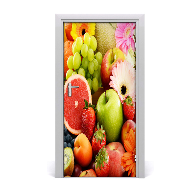 Self-adhesive door sticker Fruit and flowers