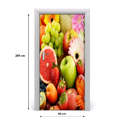 Self-adhesive door sticker Fruit and flowers