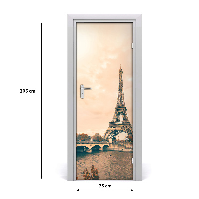 Self-adhesive door wallpaper Eiffel tower