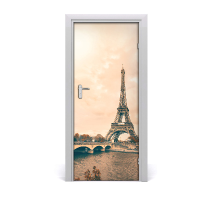 Self-adhesive door wallpaper Eiffel tower