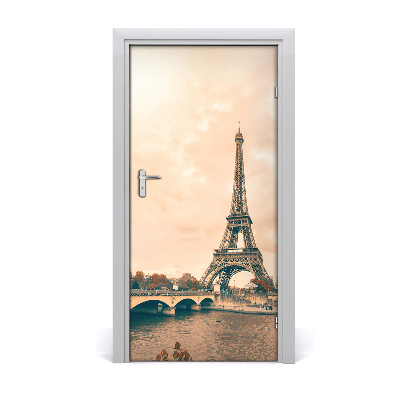 Self-adhesive door wallpaper Eiffel tower