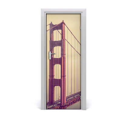 Self-adhesive door wallpaper San francisco bridge